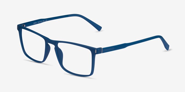 Anza Navy PlasticEyeglass Frames from EyeBuyDirect, Angle View