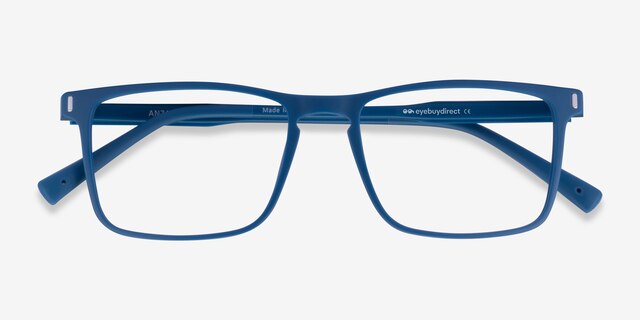 Anza Navy PlasticEyeglass Frames from EyeBuyDirect, Closed View