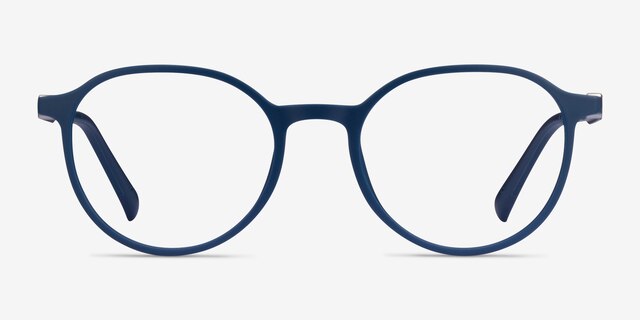 Fresco Navy PlasticEyeglass Frames from EyeBuyDirect, Front View