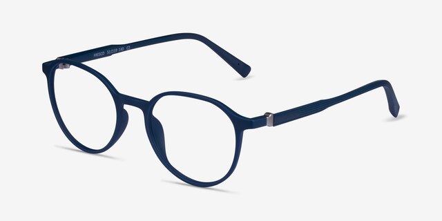 Fresco Navy PlasticEyeglass Frames from EyeBuyDirect, Angle View