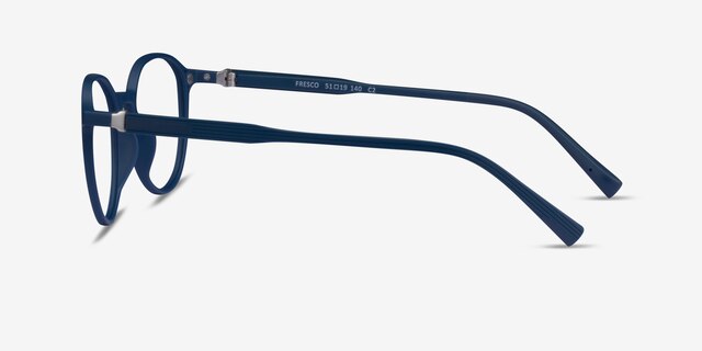 Fresco Navy PlasticEyeglass Frames from EyeBuyDirect, Side View