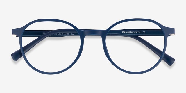 Fresco Navy PlasticEyeglass Frames from EyeBuyDirect, Closed View