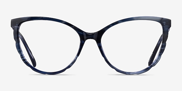 Flutter Blue Floral Acetate Eyeglass Frames