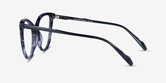 Flutter Blue Floral AcetateEyeglass Frames from EyeBuyDirect, Side View
