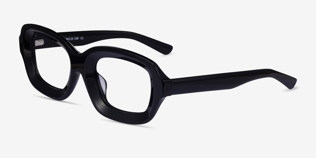 Borough Black AcetateEyeglass Frames from EyeBuyDirect, Angle View