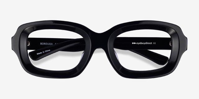 Borough Black AcetateEyeglass Frames from EyeBuyDirect, Closed View