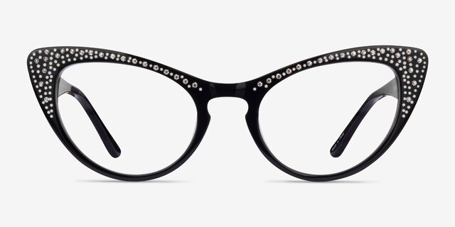 Abyssinian Black AcetateEyeglass Frames from EyeBuyDirect, Front View