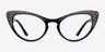 Abyssinian Black AcetateEyeglass Frames from EyeBuyDirect, Front View