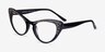 Abyssinian Black AcetateEyeglass Frames from EyeBuyDirect, Angle View