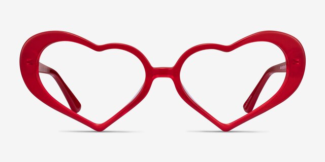 Sweet Milky Red AcetateEyeglass Frames from EyeBuyDirect, Front View