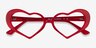 Sweet Milky Red AcetateEyeglass Frames from EyeBuyDirect, Closed View