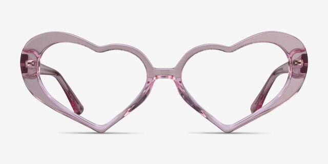 Sweet Crystal Pink AcetateEyeglass Frames from EyeBuyDirect, Front View