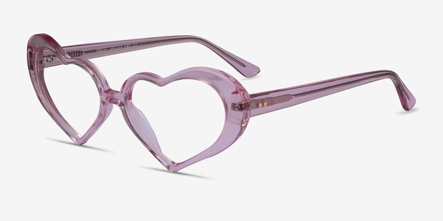 Sweet Crystal Pink AcetateEyeglass Frames from EyeBuyDirect, Angle View