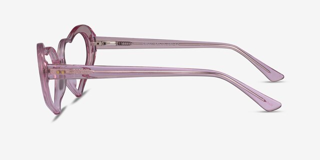 Sweet Crystal Pink AcetateEyeglass Frames from EyeBuyDirect, Side View