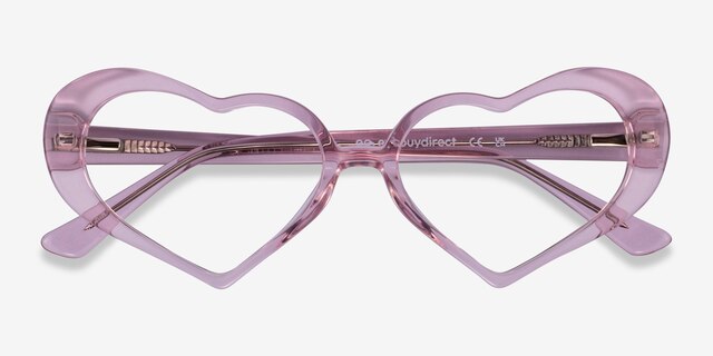 Sweet Crystal Pink AcetateEyeglass Frames from EyeBuyDirect, Closed View