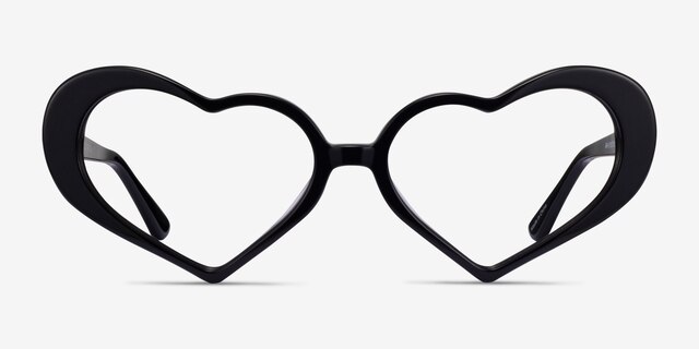 Sweet Black AcetateEyeglass Frames from EyeBuyDirect, Front View
