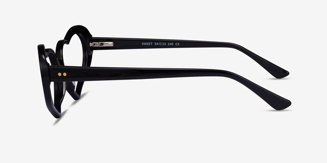 Sweet Black AcetateEyeglass Frames from EyeBuyDirect, Side View