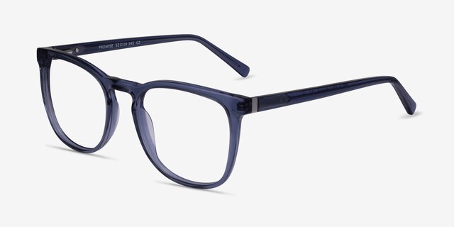 Promise Crystal Blue Green AcetateEyeglass Frames from EyeBuyDirect, Angle View