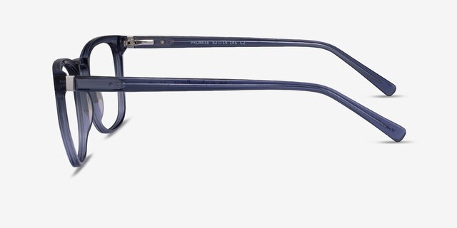 Promise Crystal Blue Green AcetateEyeglass Frames from EyeBuyDirect, Side View