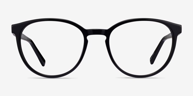 Lennon Black AcetateEyeglass Frames from EyeBuyDirect, Front View