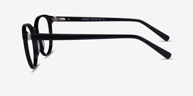 Lennon Black AcetateEyeglass Frames from EyeBuyDirect, Side View