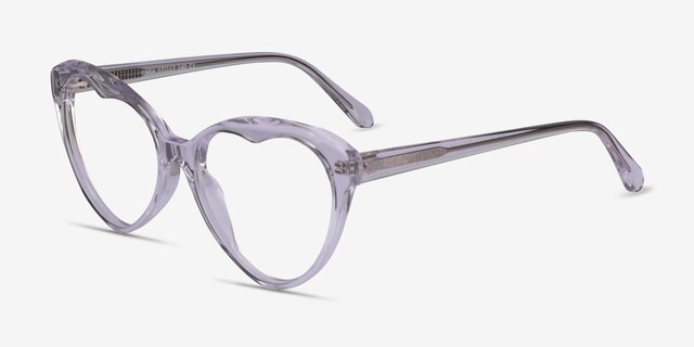 Cara Clear Crystal AcetateEyeglass Frames from EyeBuyDirect, Angle View