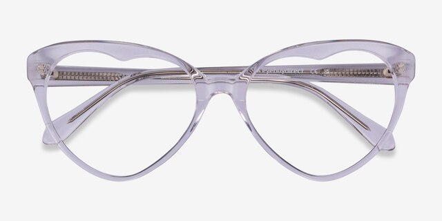 Cara Clear Crystal AcetateEyeglass Frames from EyeBuyDirect, Closed View