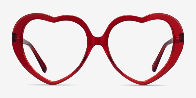 Suki Crystal Red AcetateEyeglass Frames from EyeBuyDirect, Front View