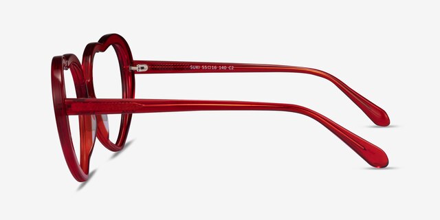 Suki Crystal Red AcetateEyeglass Frames from EyeBuyDirect, Side View