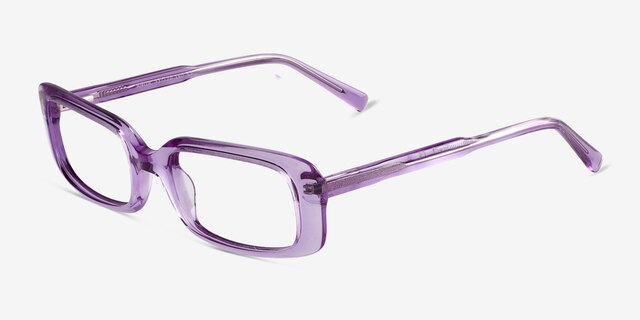 Anita Crystal Purple AcetateEyeglass Frames from EyeBuyDirect, Angle View