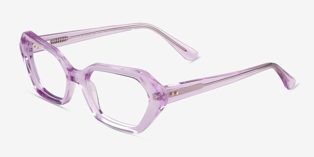 Lucille Crystal Mauve AcetateEyeglass Frames from EyeBuyDirect, Angle View