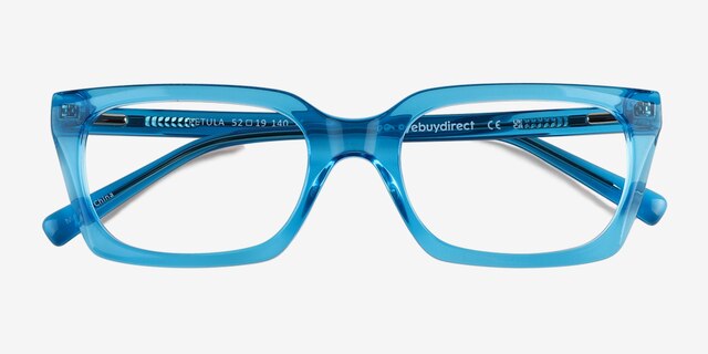 Petula Crystal Fluo Blue AcetateEyeglass Frames from EyeBuyDirect, Closed View