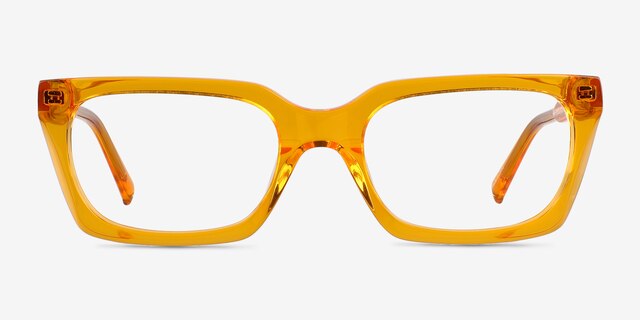 Petula Crystal Orange AcetateEyeglass Frames from EyeBuyDirect, Front View