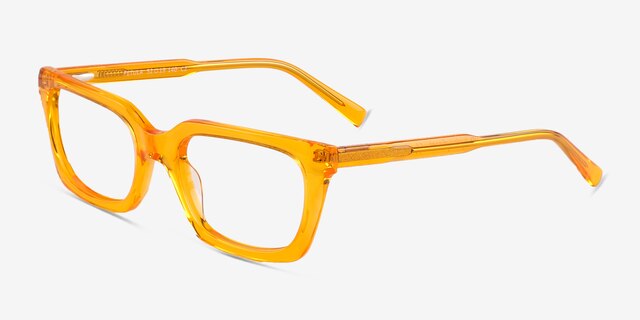 Petula Crystal Orange AcetateEyeglass Frames from EyeBuyDirect, Angle View