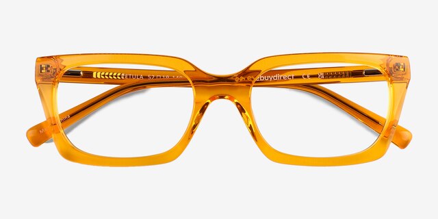 Petula Crystal Orange AcetateEyeglass Frames from EyeBuyDirect, Closed View