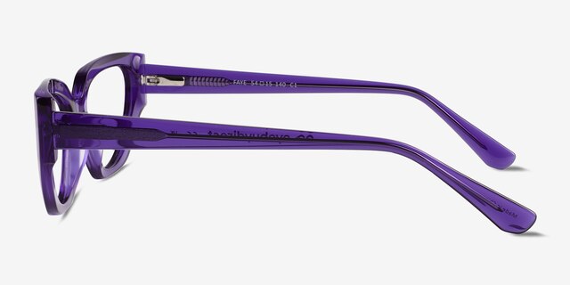 Faye Crystal Purple AcetateEyeglass Frames from EyeBuyDirect, Side View