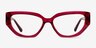 Faye Crystal Dark Pink AcetateEyeglass Frames from EyeBuyDirect, Front View