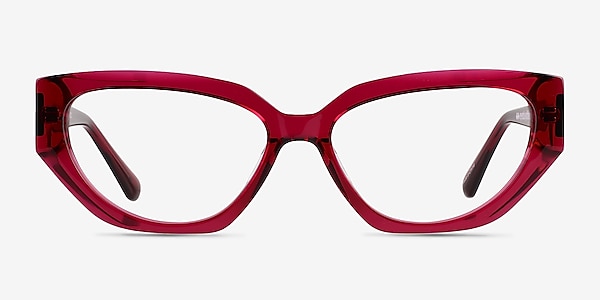 Faye Crystal Dark Pink Acetate Eyeglass Frames