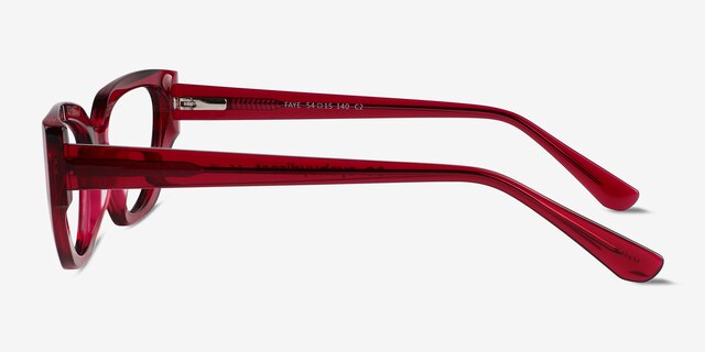 Faye Crystal Dark Pink AcetateEyeglass Frames from EyeBuyDirect, Side View