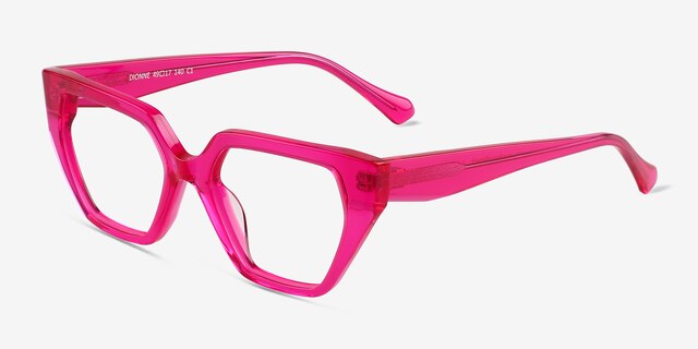 Dionne Crystal Fushia Pink AcetateEyeglass Frames from EyeBuyDirect, Angle View