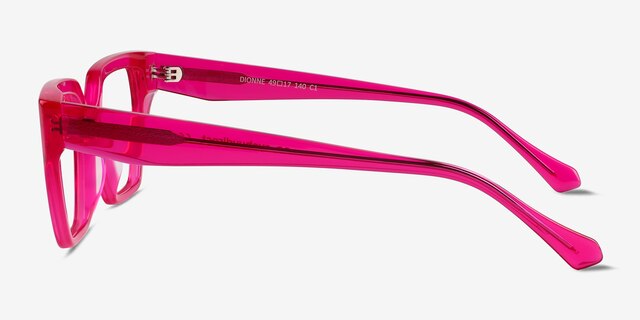 Dionne Crystal Fushia Pink AcetateEyeglass Frames from EyeBuyDirect, Side View