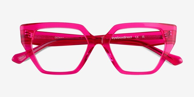 Dionne Crystal Fushia Pink AcetateEyeglass Frames from EyeBuyDirect, Closed View