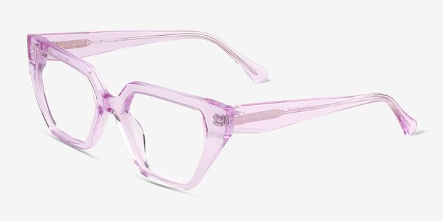 Dionne Crsytal Light Purple AcetateEyeglass Frames from EyeBuyDirect, Angle View