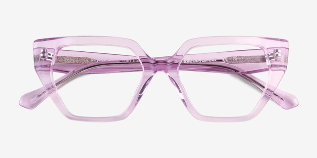 Dionne Crsytal Light Purple AcetateEyeglass Frames from EyeBuyDirect, Closed View