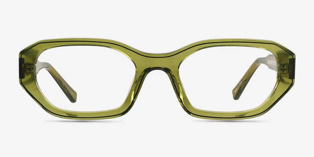 Nina Crystal Olive Green AcetateEyeglass Frames from EyeBuyDirect, Front View