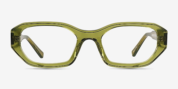 Nina Crystal Olive Green Acétate Montures de lunettes de vue