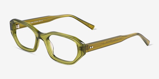 Nina Crystal Olive Green AcetateEyeglass Frames from EyeBuyDirect, Angle View