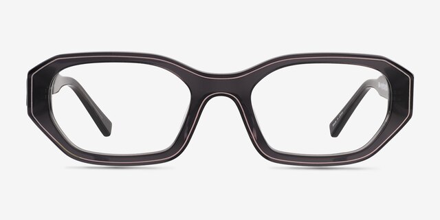 Nina Crystal Dark Gray AcetateEyeglass Frames from EyeBuyDirect, Front View