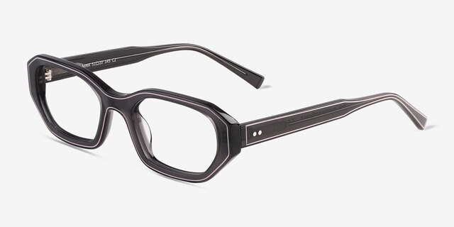 Nina Crystal Dark Gray AcetateEyeglass Frames from EyeBuyDirect, Angle View