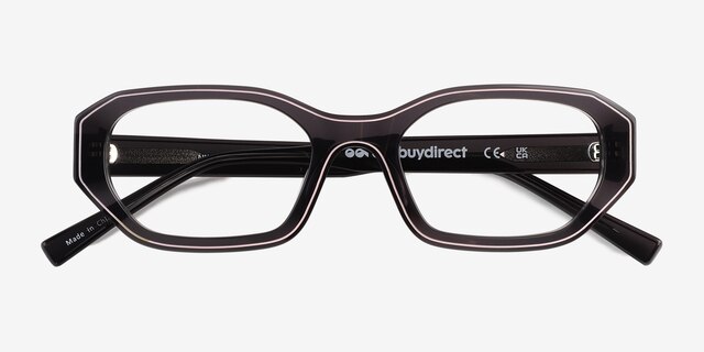 Nina Crystal Dark Gray AcetateEyeglass Frames from EyeBuyDirect, Closed View